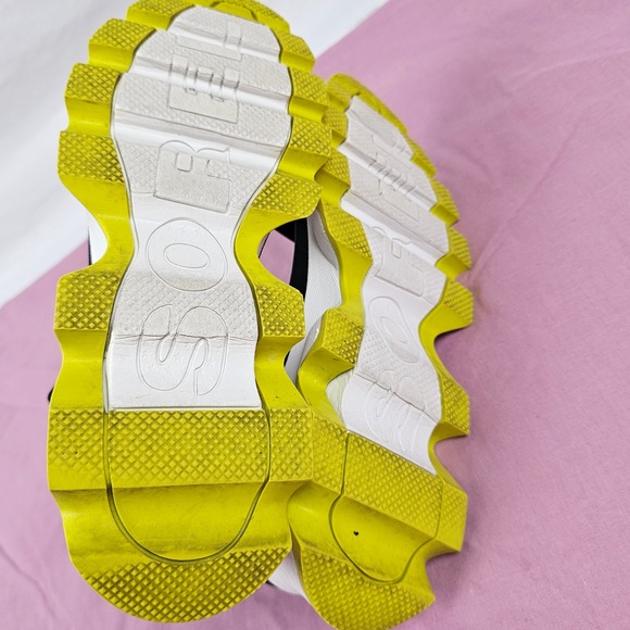 Sorel Women's Platform Sport Sandals Black Yellow Chunky Lug Sole Size 8 - Picture 10 of 16